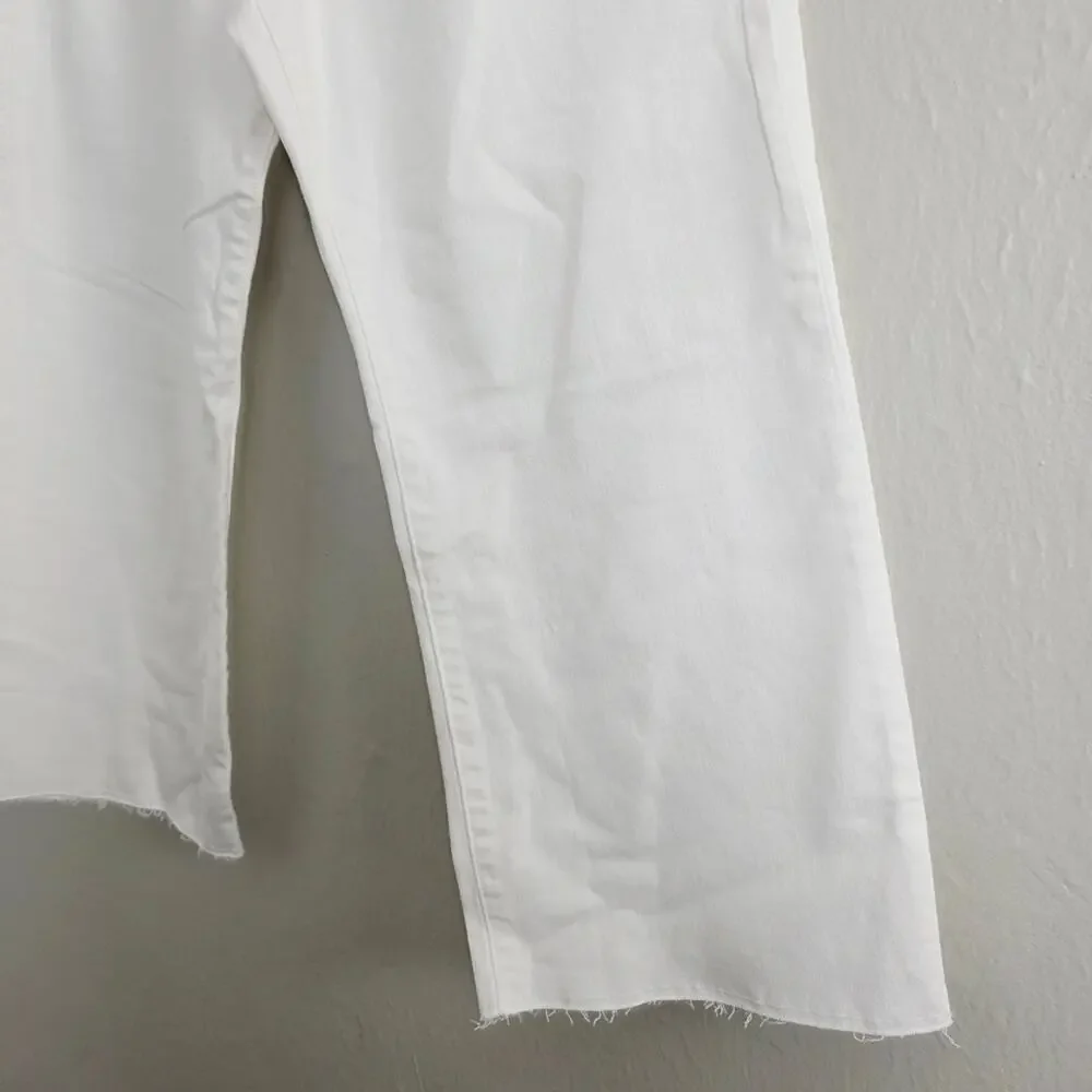 J. Crew Curvy Wide-Leg Crop Jeans White Raw Hem High Rise NWT - Size 29 Petite